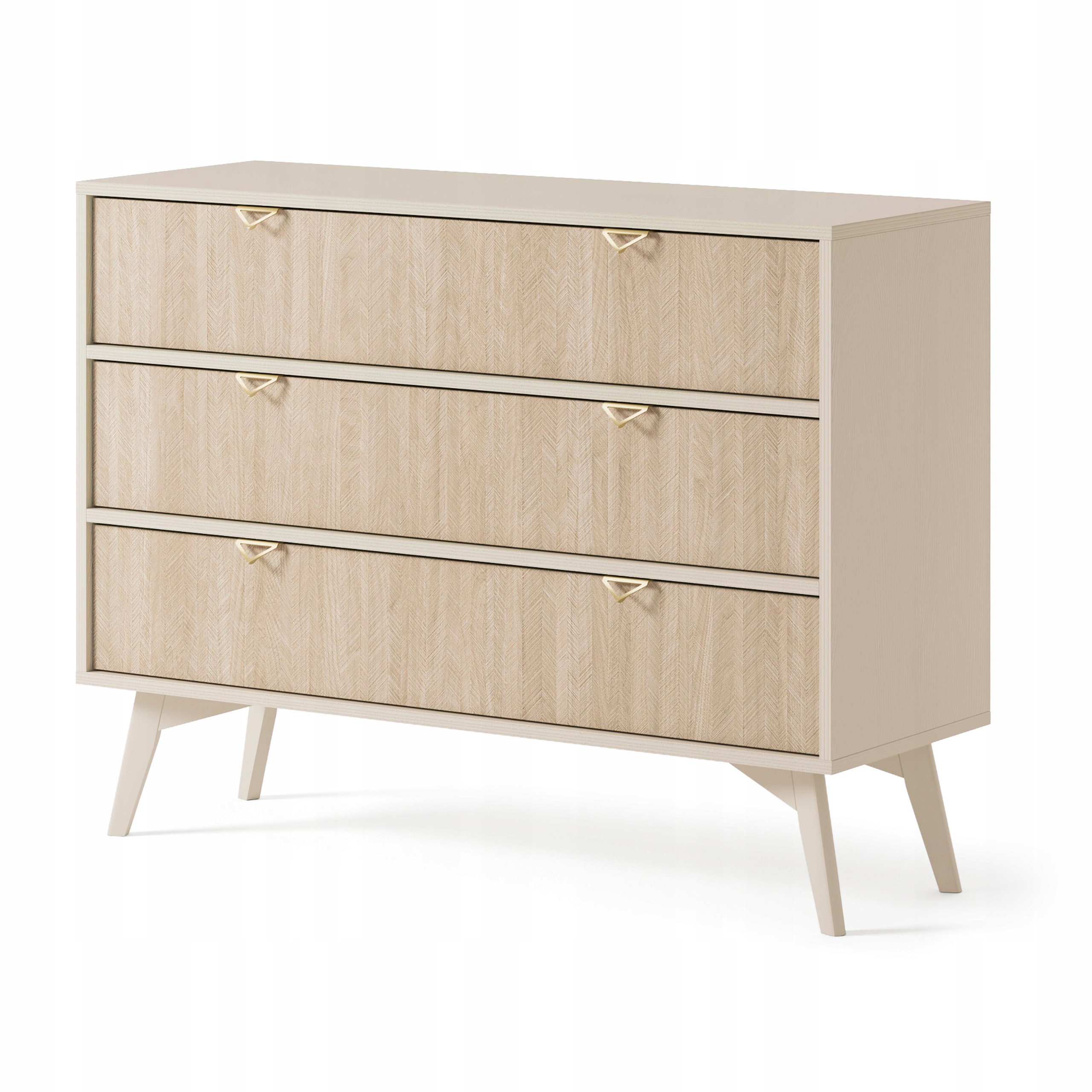Komoda Foresta 106 cm do obývacího pokoje Ložnice 3 zásuvky Béžová