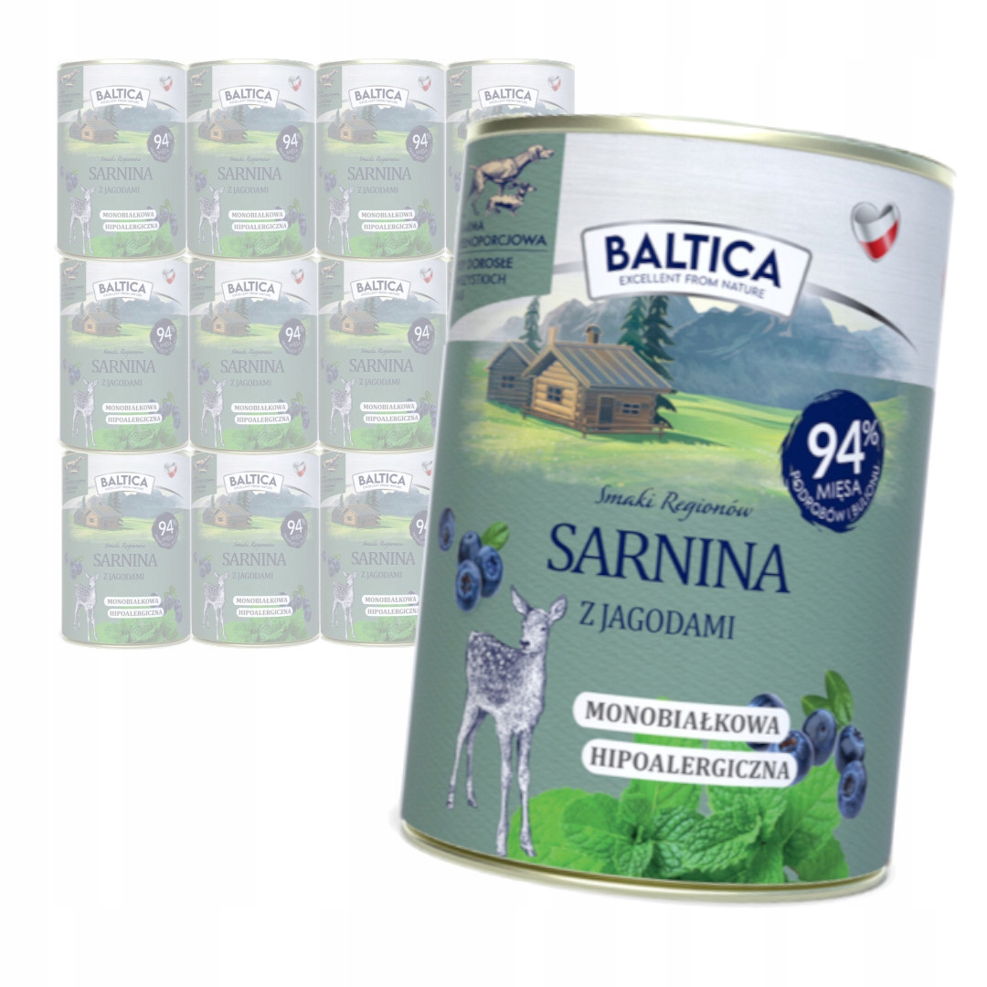 Levně Baltica Monoprotein Sarnina s ostružinou 12x400 g Bezobilné Vlhké Krmivo pro psy