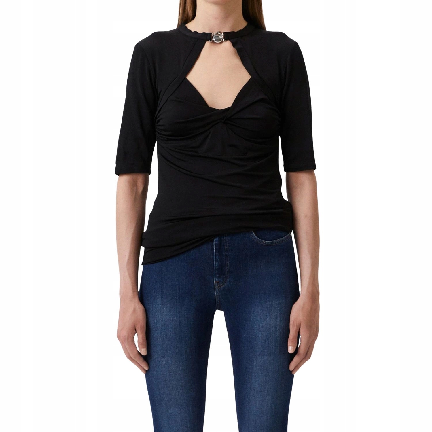 Dámská halenka Trussardi, černá, elegantní přiléhavá, módní vel. M