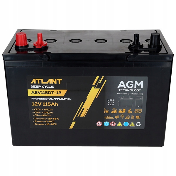 Akumulator AGM Atlant AEV115DT-12 12 V / 115 Ah Marka inna
