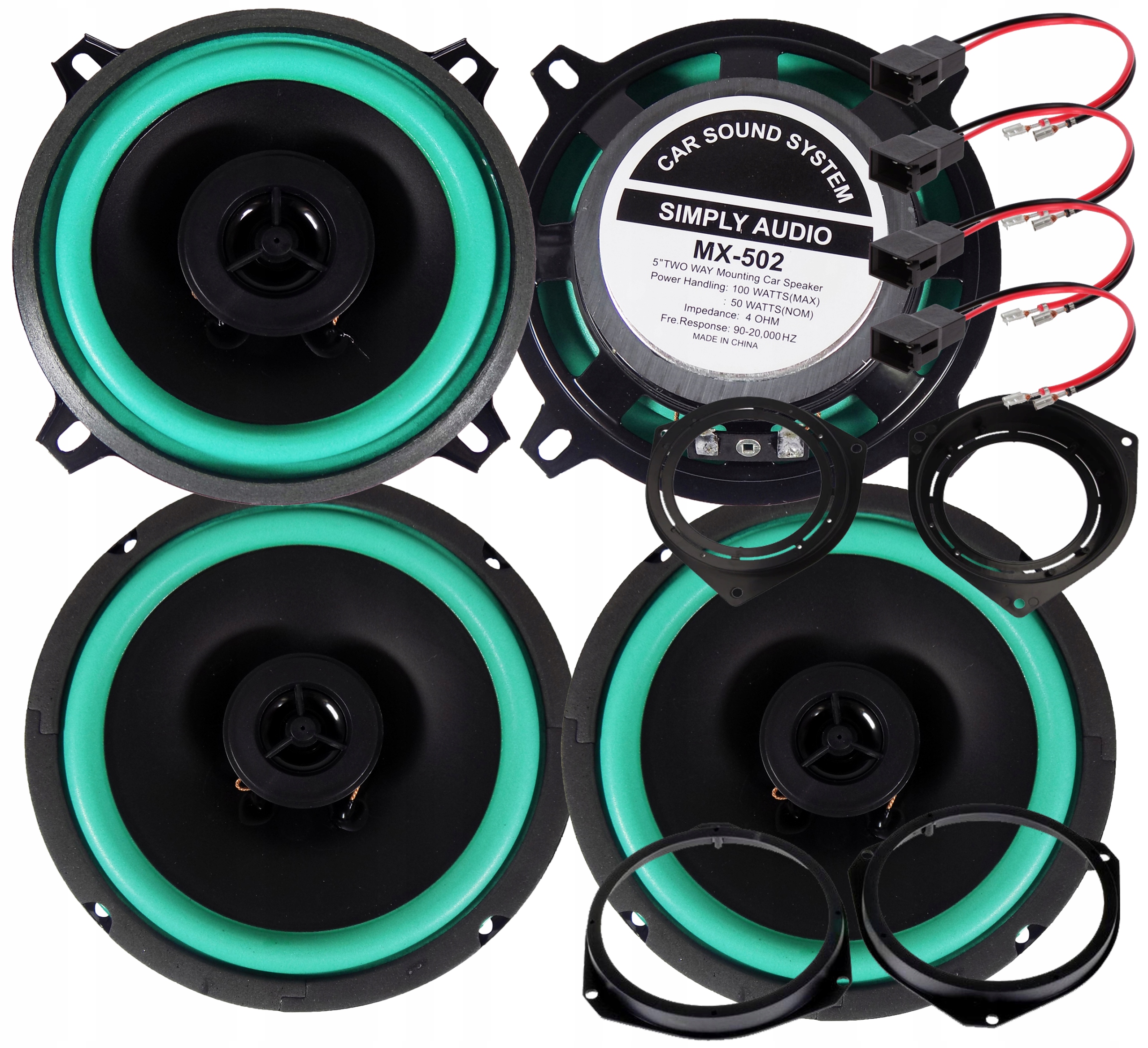 SIMPLY AUDIO GŁOŚNIKI FIAT GRANDE PUNTO FORD KA DRZWI PRZÓD + TYŁ