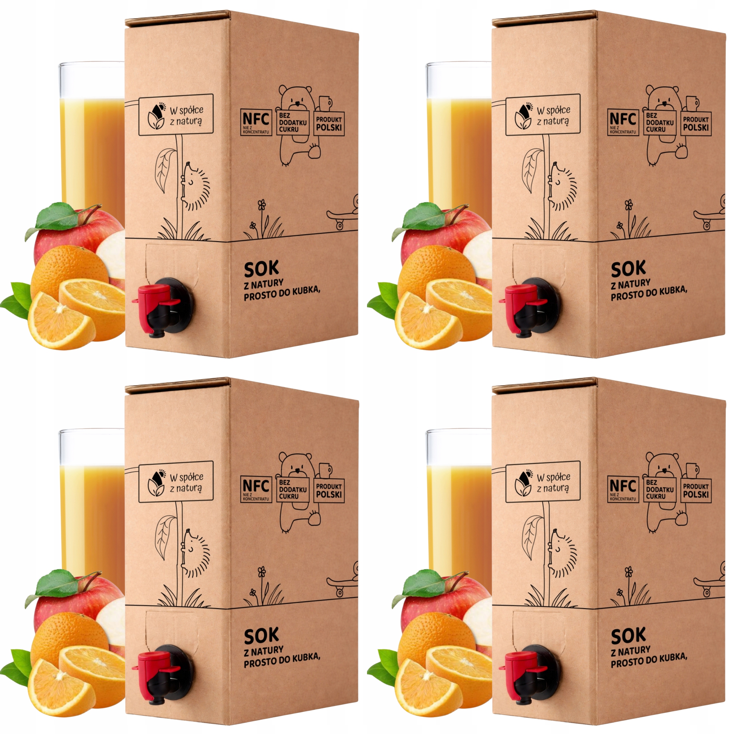 Sok z Jabłek i Pomarańczy 5l 100% Nfc Sok Jabłko-Pomarańcza 5l zestaw