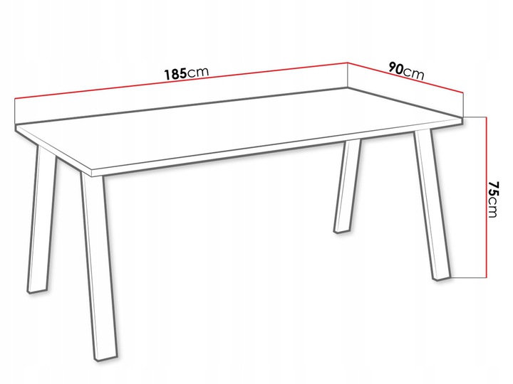 Stół loftowy do jadalni KLEO 185 x 90 DĄB LANCELOT Marka inna
