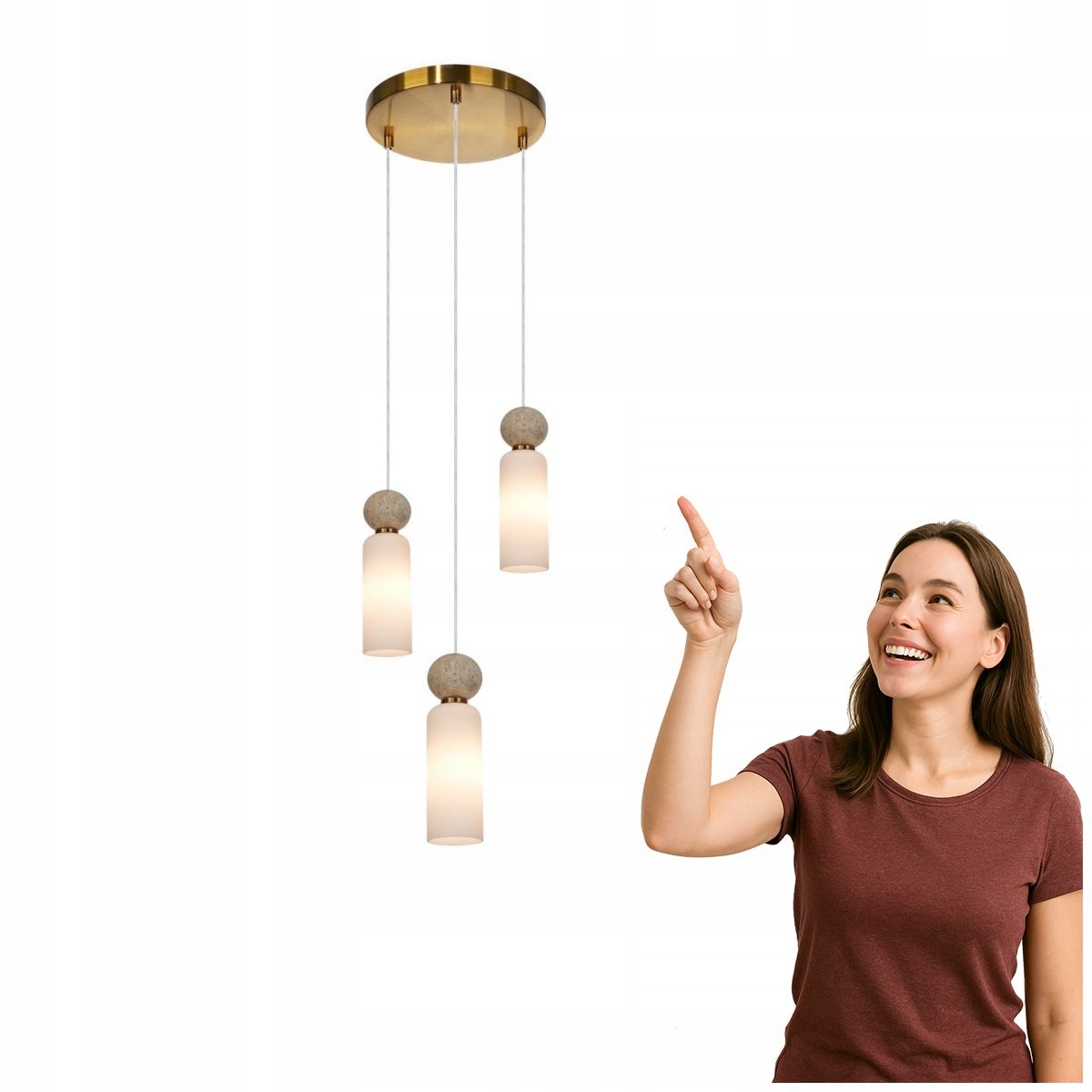 Moderní závěsná lampa Santos 3xG9 mosaz Italux