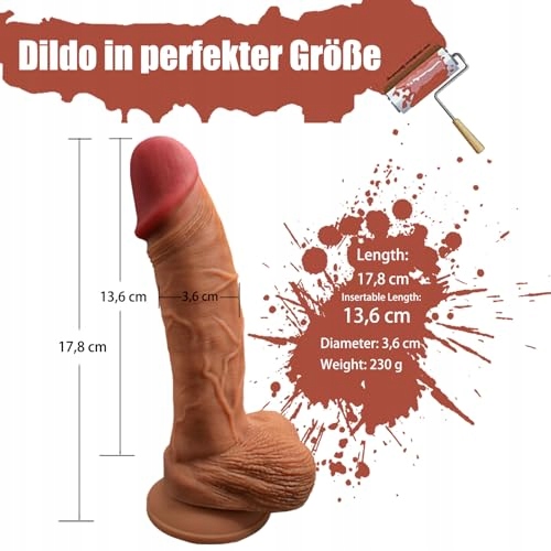 REALISTISCHER Silikonowy Dildo 17cm Miękki Z Przyssawką Dla Kobiet — miniatura 4
