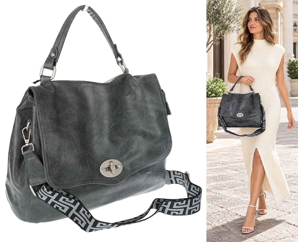 Dámská kabelka přes rameno shopper do ruky prostorná SP401 Šedá