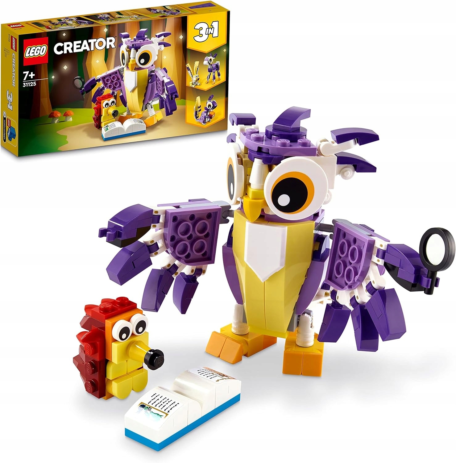 Lego Creator 31125 Fantastická lesní stvoření 3v1 sova ježek