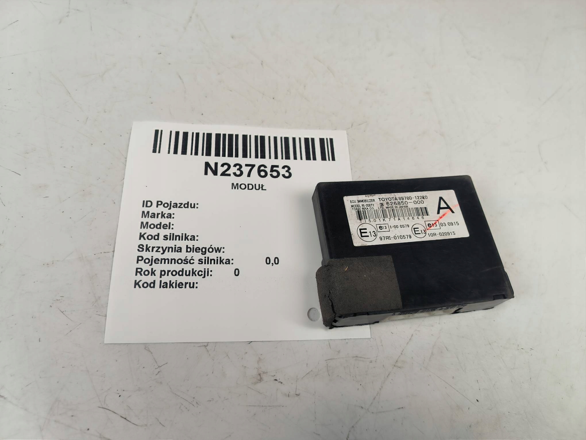 module IMMO 89780-12220 TOYOTA COROLLA E15
