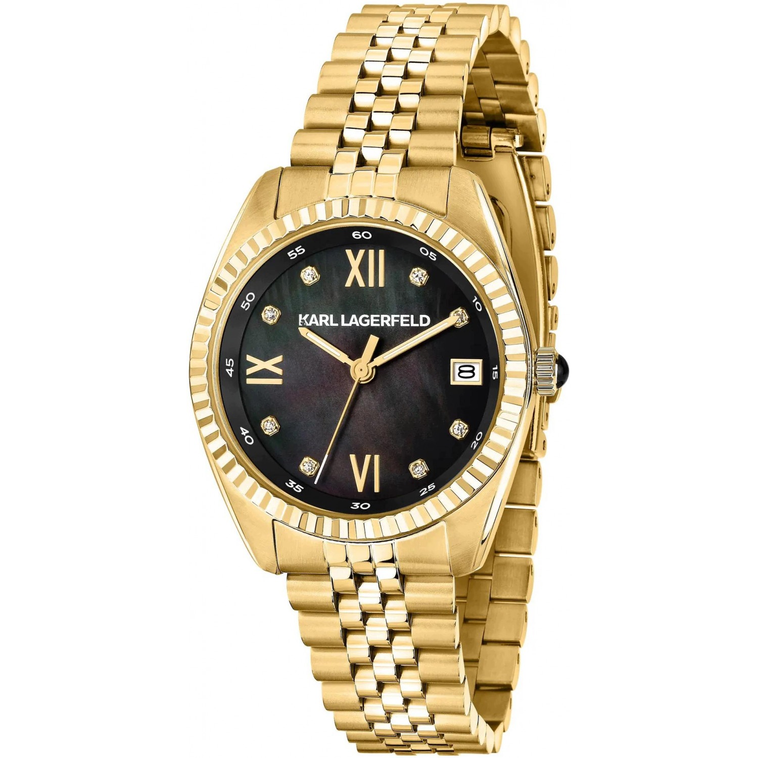 Dámské hodinky Karl Lagerfeld R0553108503 Zirkony zlaté