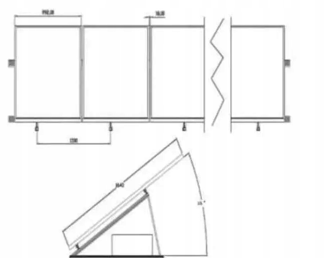 Konstrukcja dach płaski konstrukcja balastowa 15st fotowoltaika