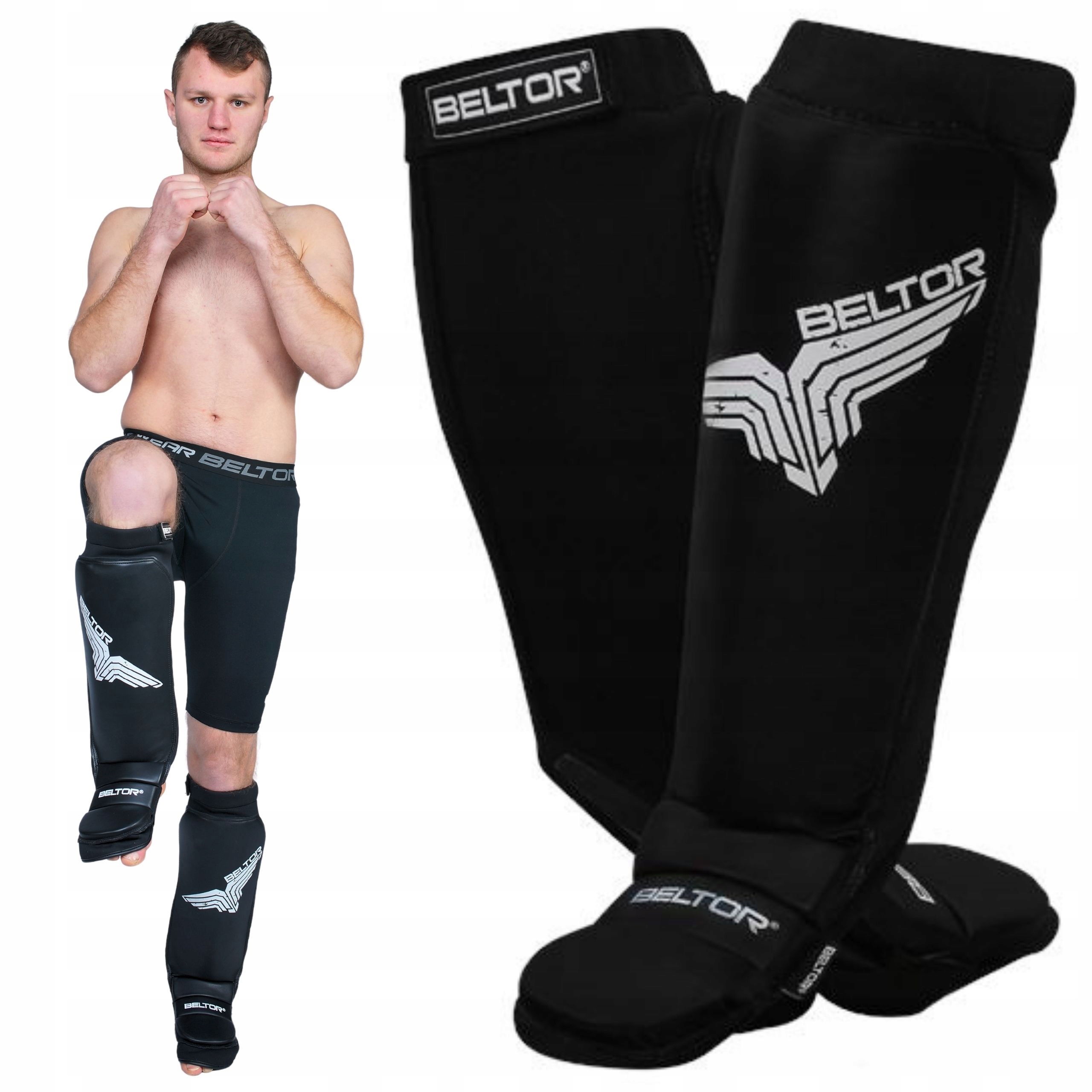 Beltor Ochraniacze Goleni I Śródstopia Piszczeli Mma Pro Czarne Rozmiar XL