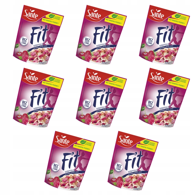 Fit Jahoda Malina Višeň 225 g Sante X8