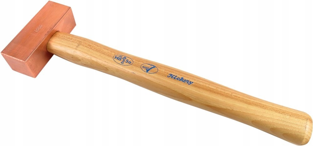 Solidní měděné kladivo 0,75 kg 750 g Ha-so Měď Hickorová násada