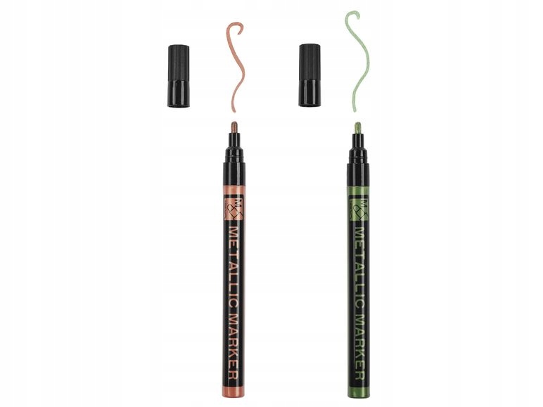 2 pisaki markery metaliczne szybkoschnące 1-2 mm