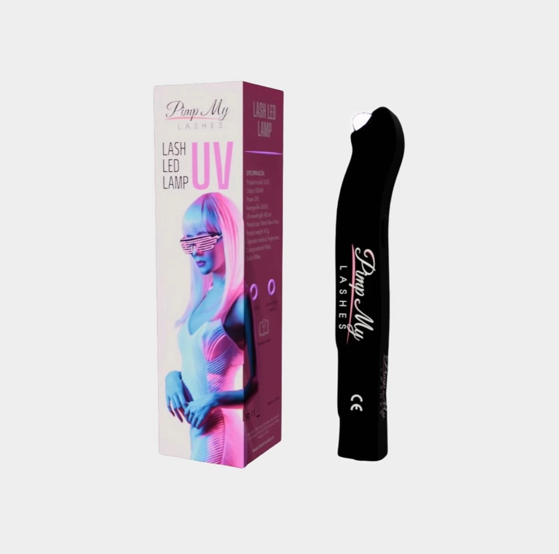 Mini lampa Uv na pęsetę do przedłużania rzęs Pimp My Lashes Czarna