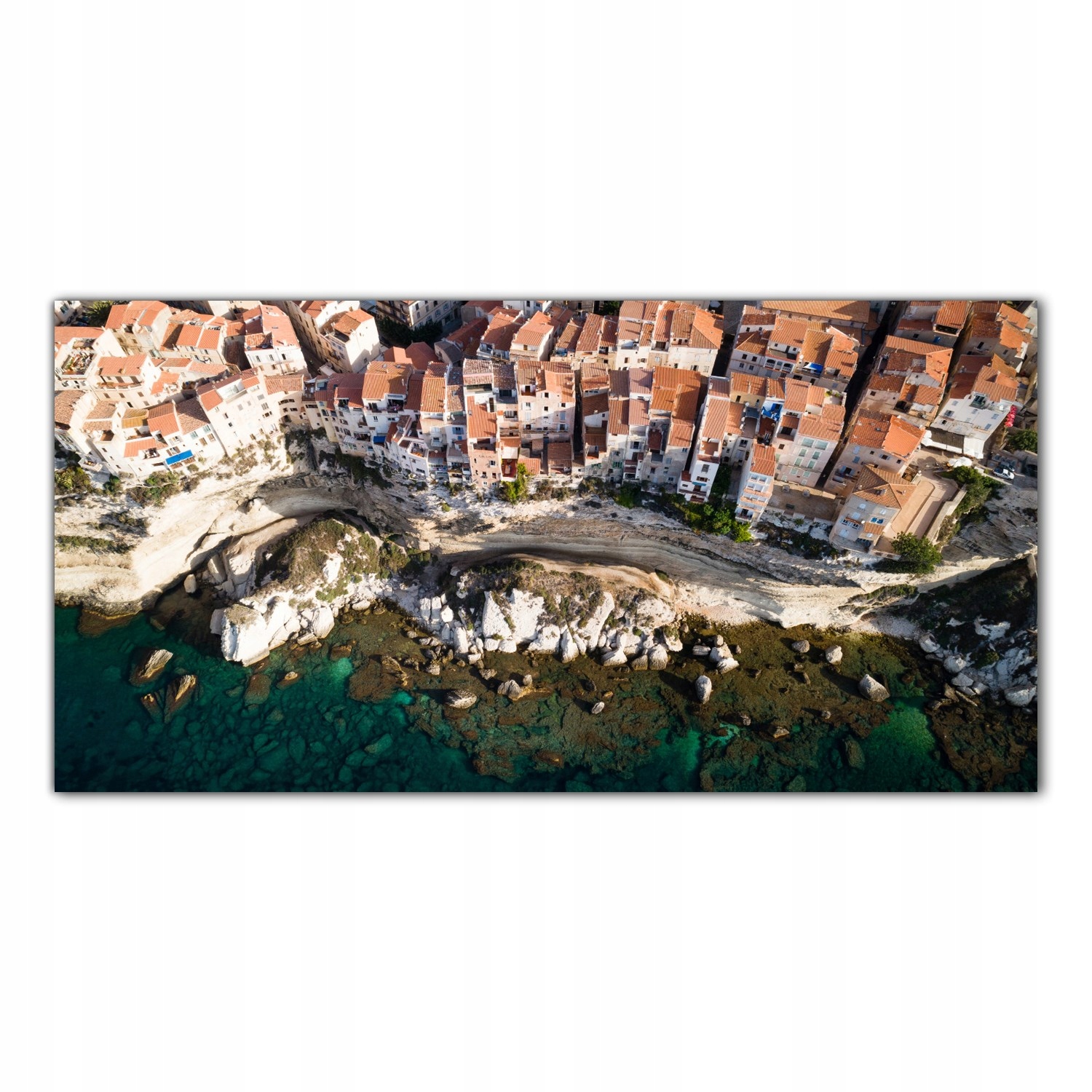 

Obraz Szklany Foto-obraz Domy Klif Wybrzeże 140x70
