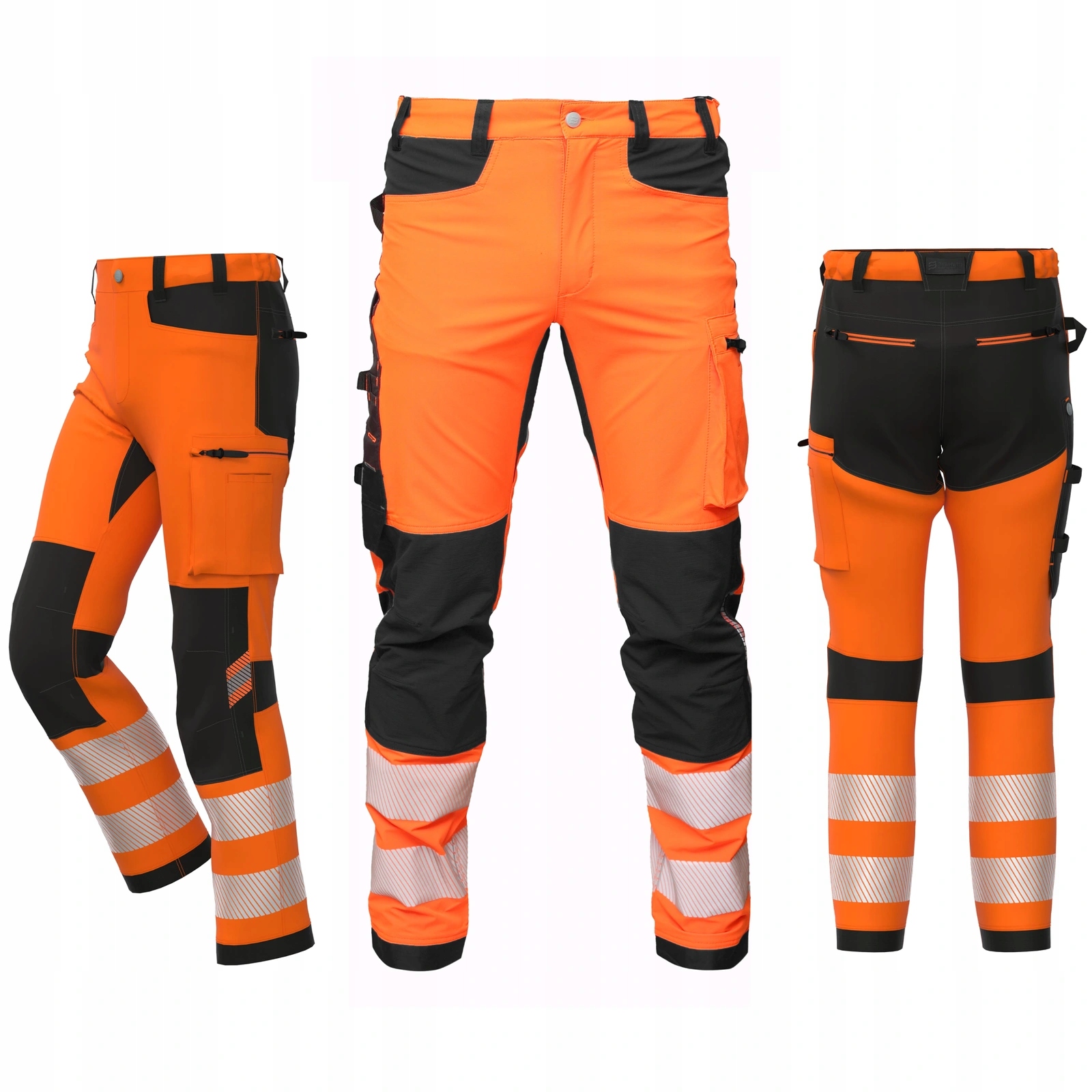 Spodnie robocze męskie elastyczne Stretch BoSafety Tension pomarańczowe -48