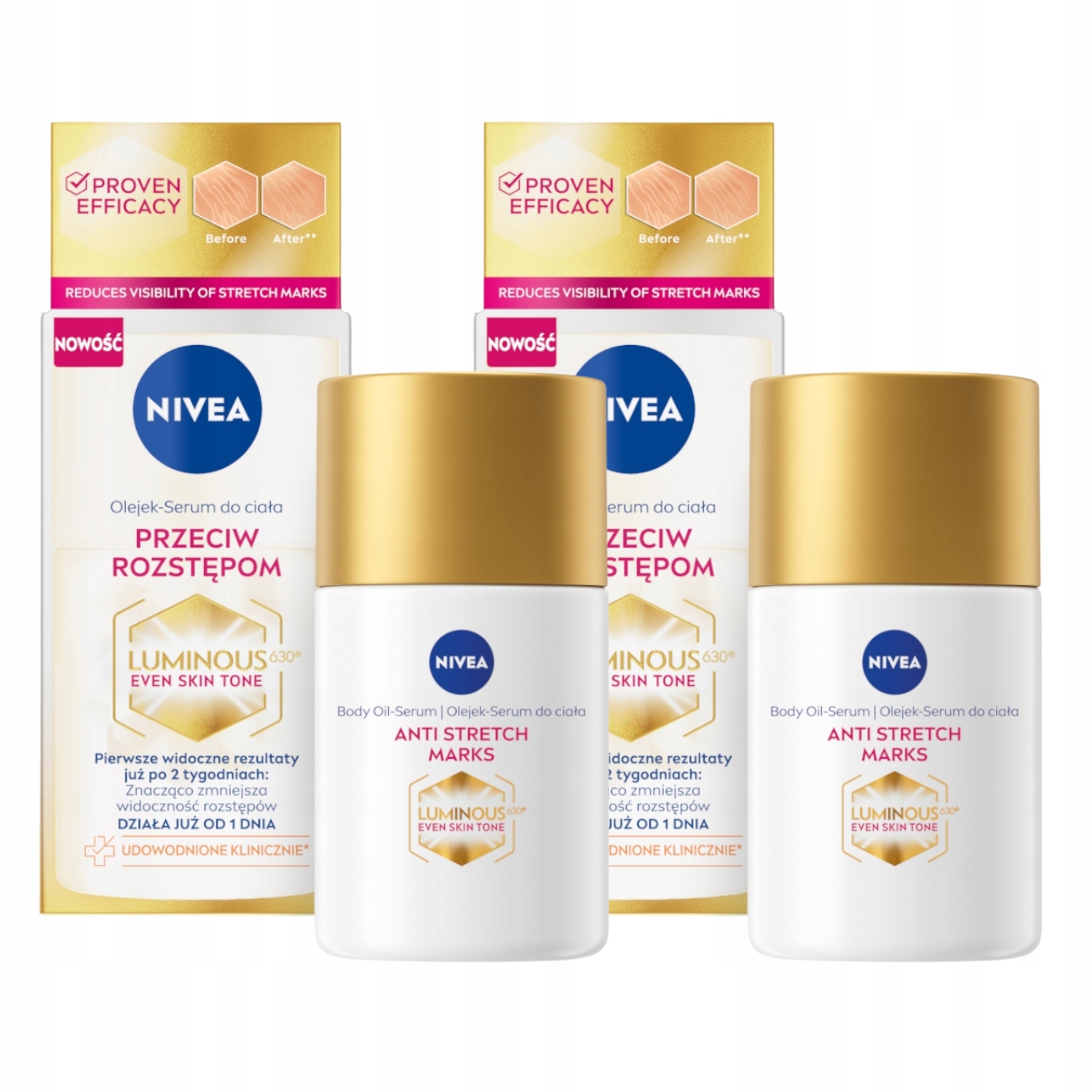 Nivea Luminous Hydratační tělové sérum na strie 100 ml x2