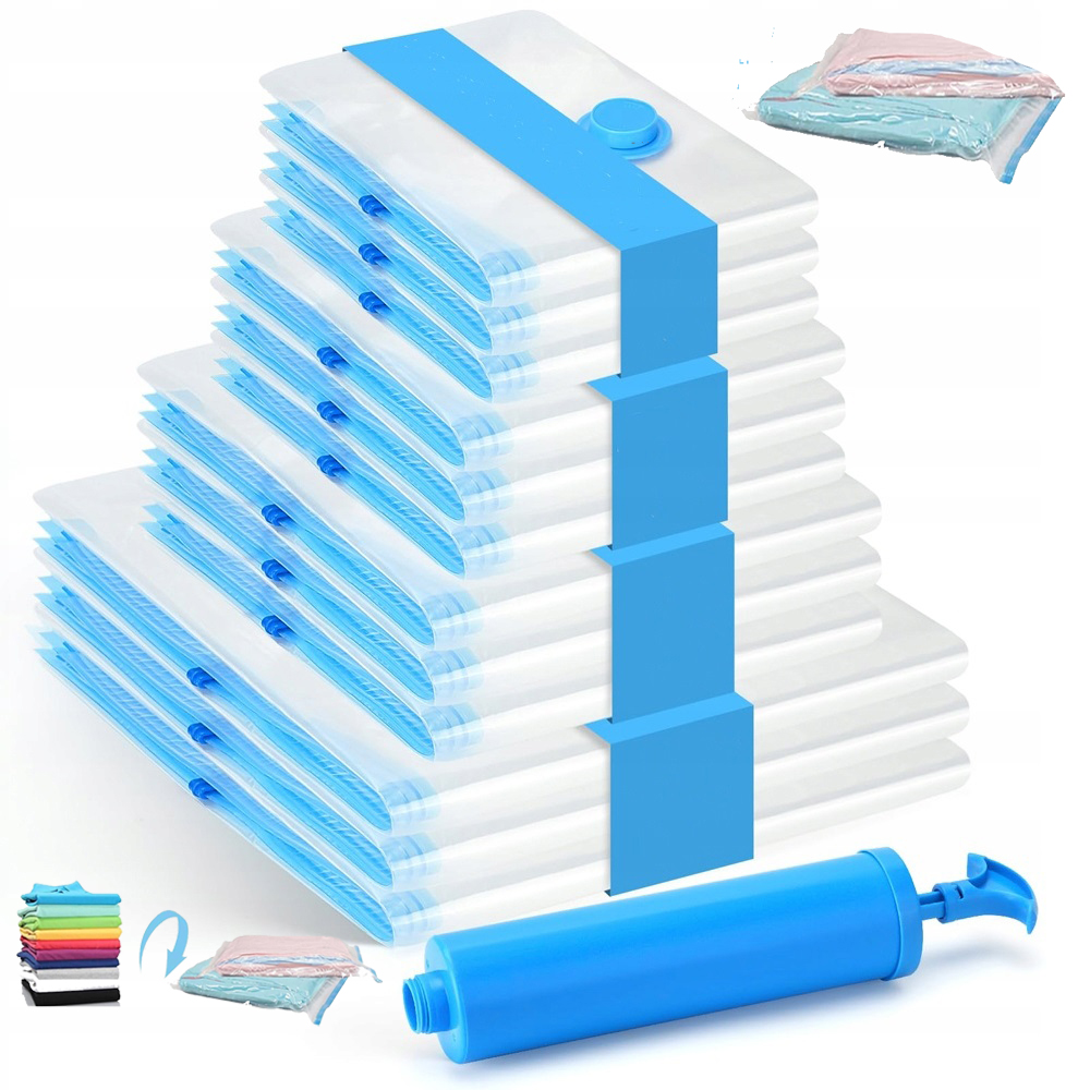 Levně Vakuové Sáčky na oblečení Povlečení Tašky, Sada 12 ks