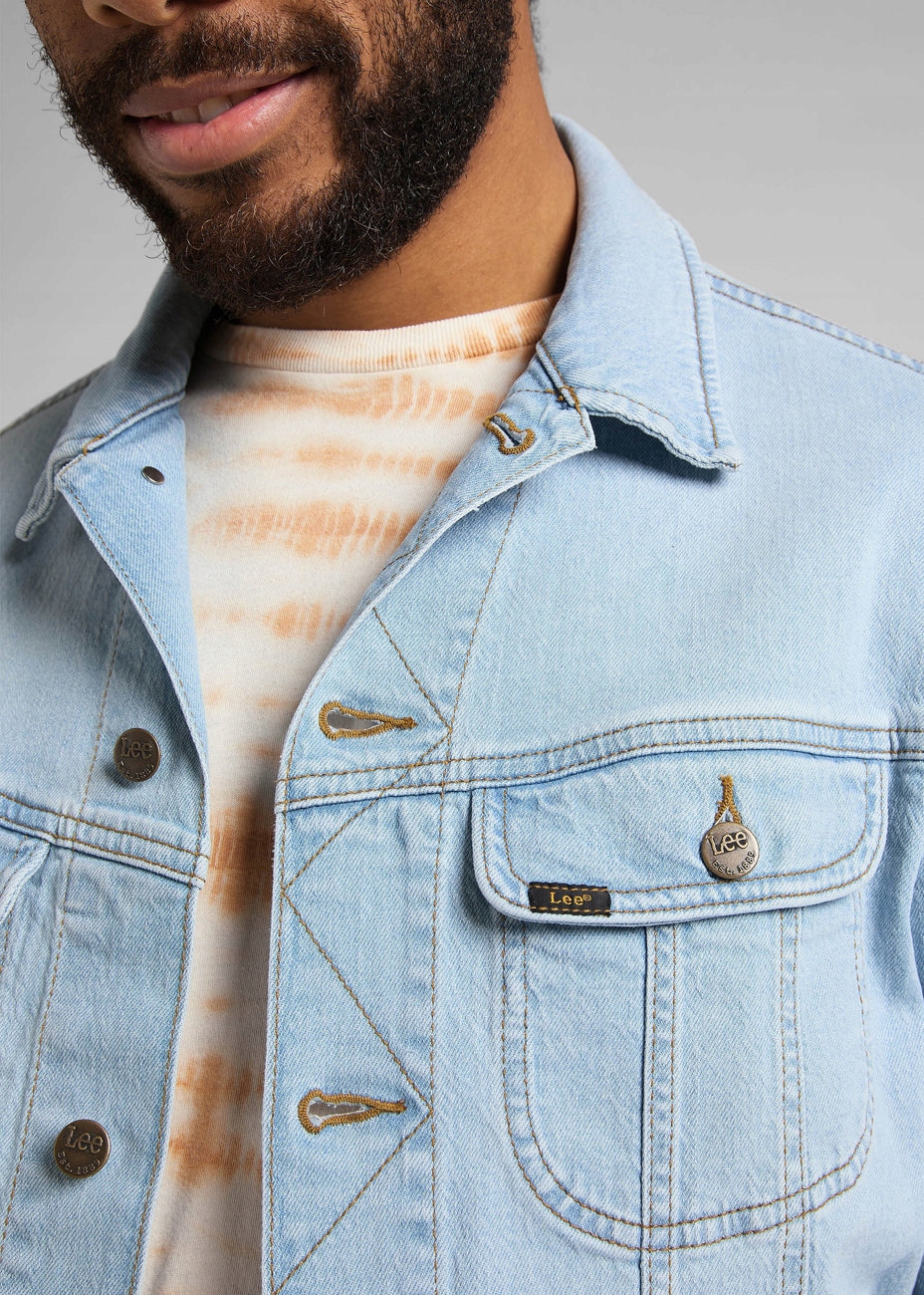 LEE RIDER JACKET MĘSKA KURTKA JEANSOWA LOGO 3XL Liczba kieszeni 4