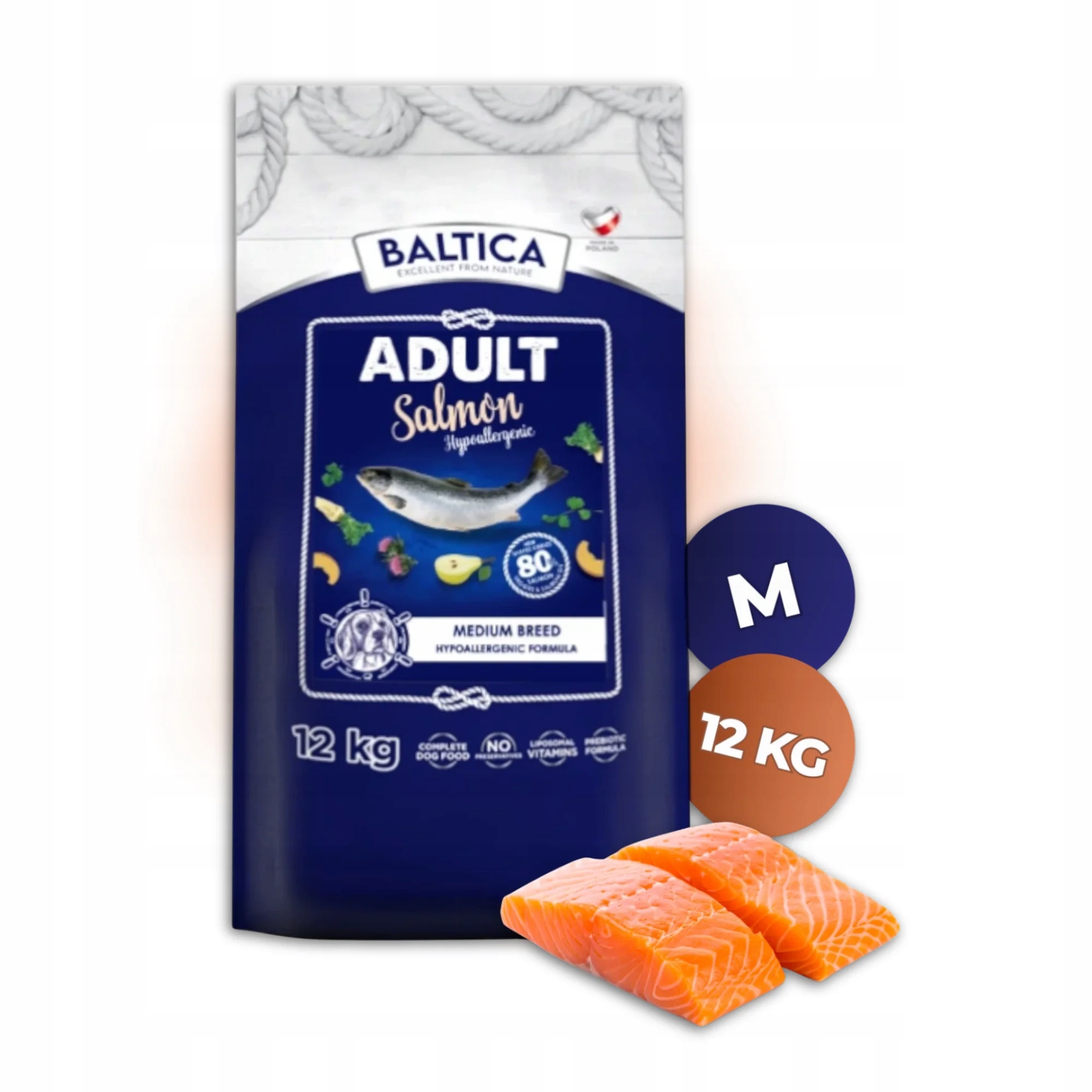 Baltica Excellent Salmon Hypoallergenic Karma dla psa średnie rasy M 12kg