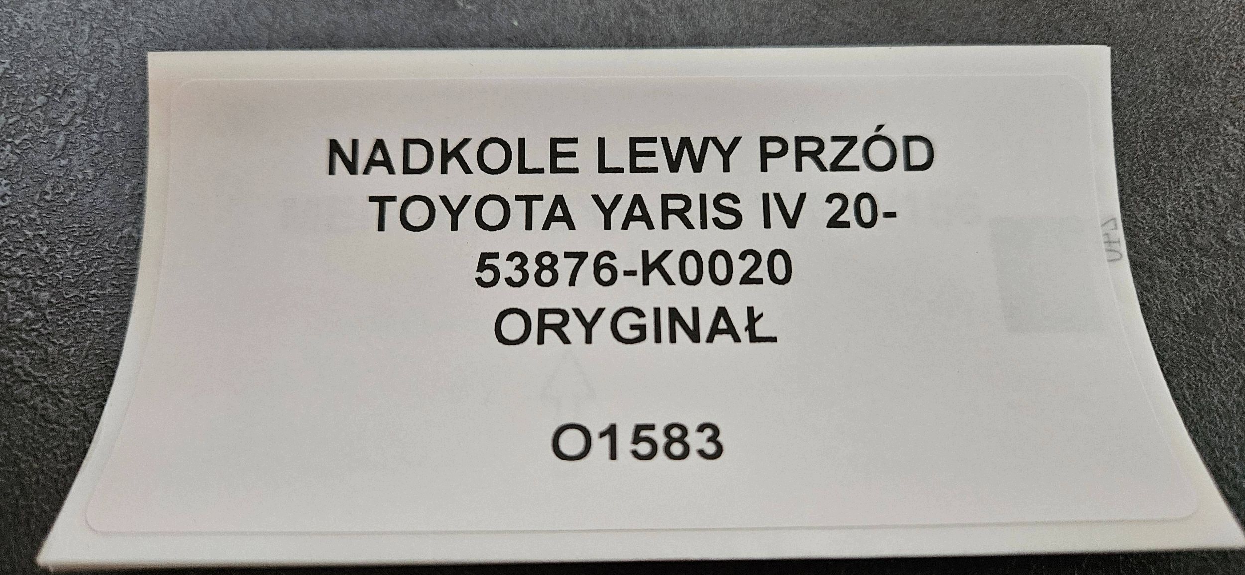 mudguard left front TOYOTA YARIS IV 20- original 53876-K0020