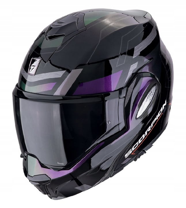 Scorpion Exo-tech Evo Conquer Chameleon Čierna Motocyklová Prilba S Čeľusťou