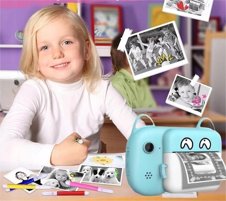 DRUKARKA APARAT FOTOGRAFICZNY NATYCHMIASTOWY TERMICZNA KARTA 32GB +3 ROLEK Model Aparat dla dzieci