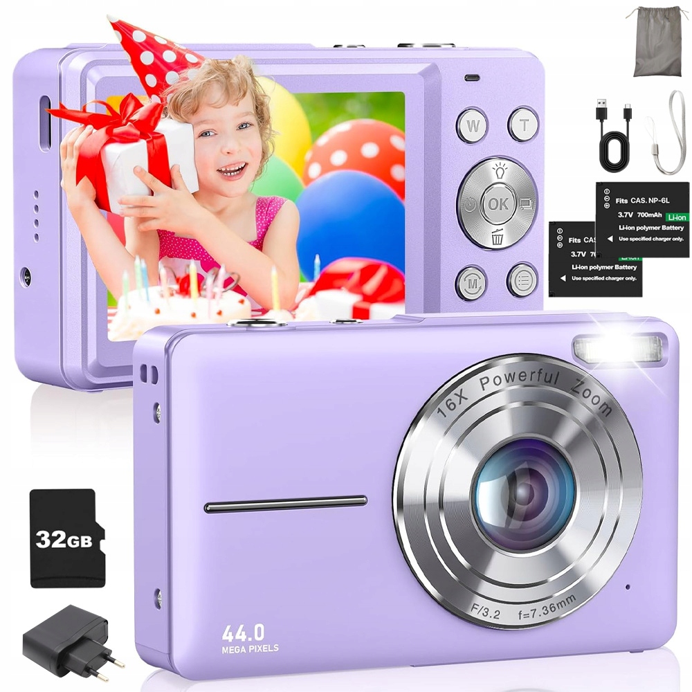 Digitální Fotoaparát Hd 1080P 44MP S 16X Zoomem A Bleskem A Ideálním Dárek