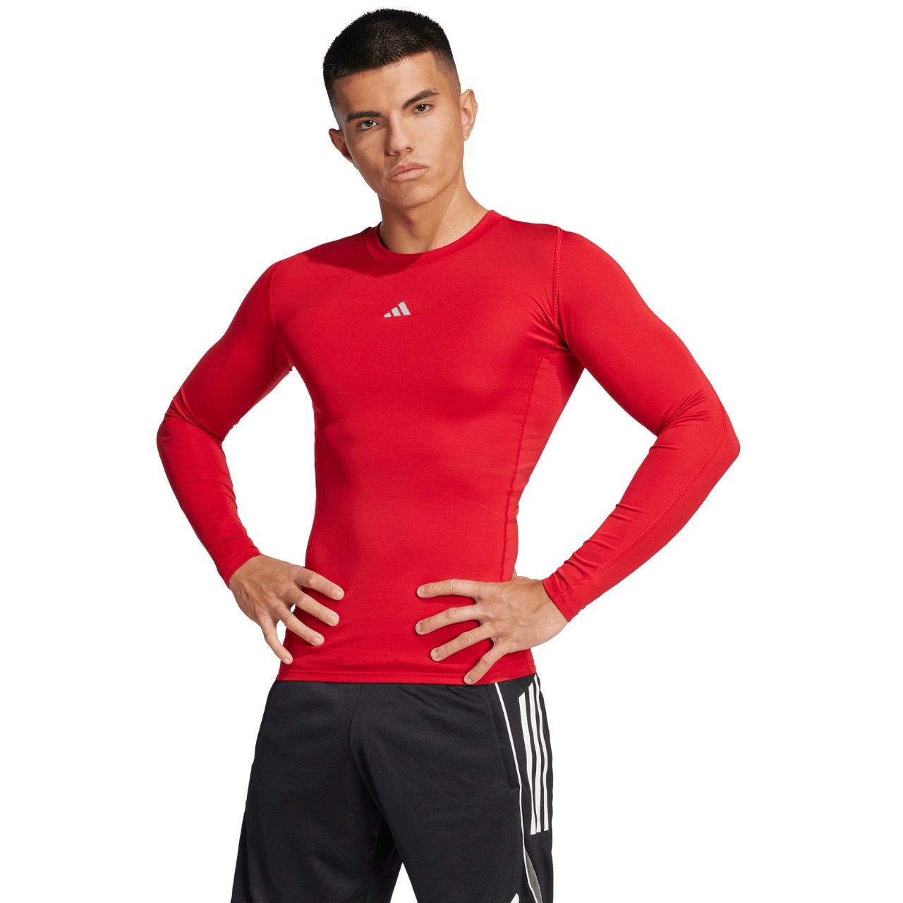 Koszulka męska adidas Techfit Long Sleeve Tee czerwona R. 2XL