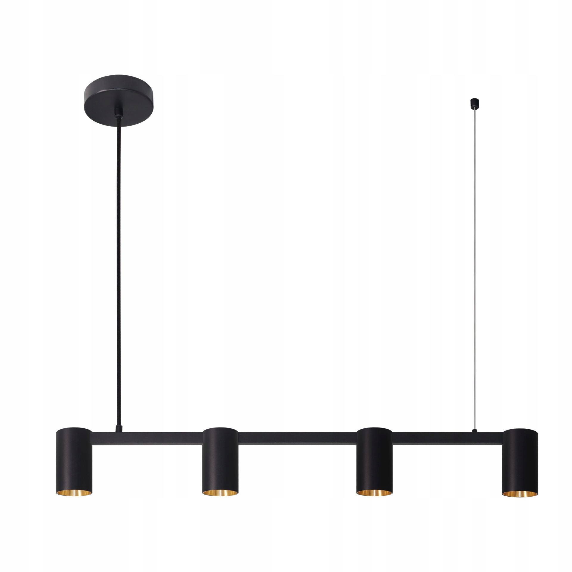 Závěsné Stropní Svítidlo Zwis 4x GU10 černá zlatá Maribel Sanico Goldlux