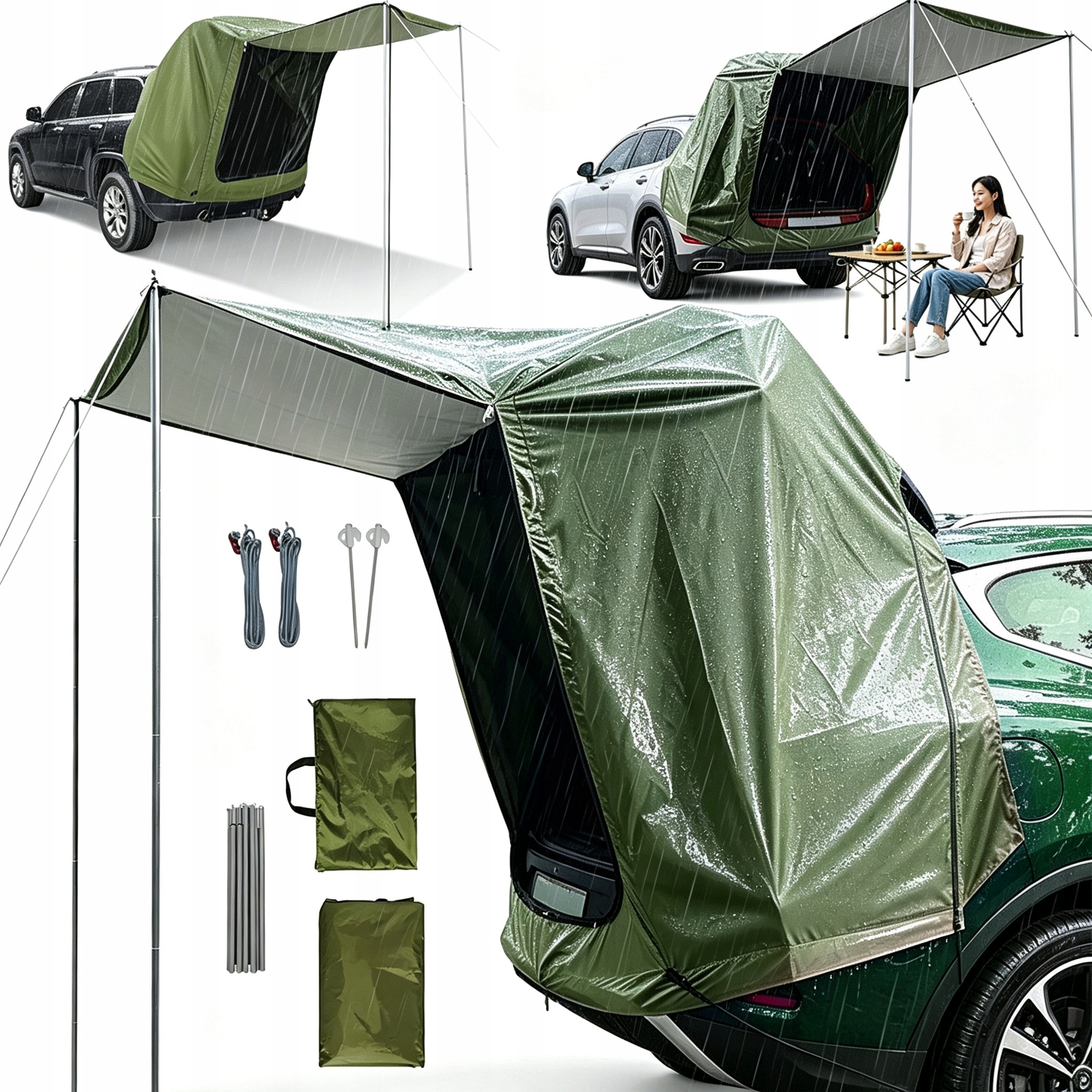 Namiot Tylny Suv Zadaszenie Bagażnika Ochrona Uv Camping Wędkarstwo Piknik