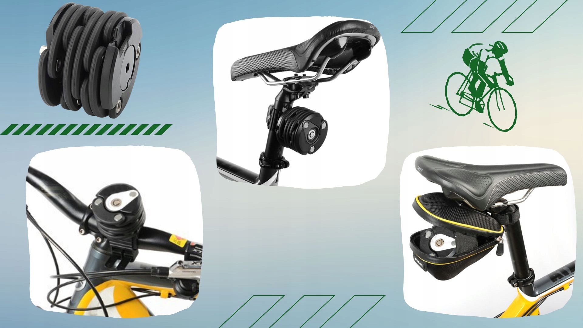 ZABEZPIECZENIE BLOKADA NA ROWER MOTOR SKUTER ZAMEK ULOCK LEKKI SOLIDNY SAFE Długość 60 cm