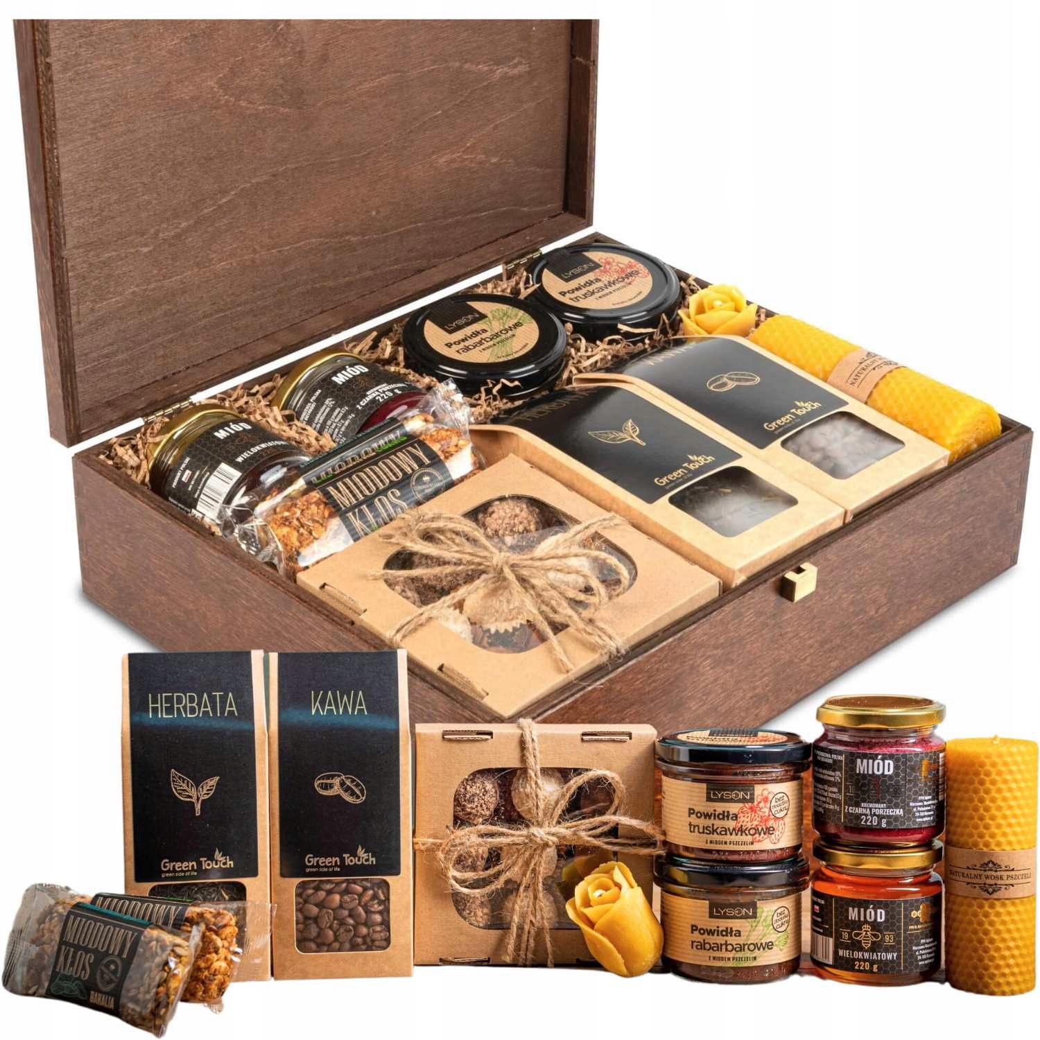 Dárková Krabička Sada Čajů Sladkosti Svíčka Prémiová Narozeniny