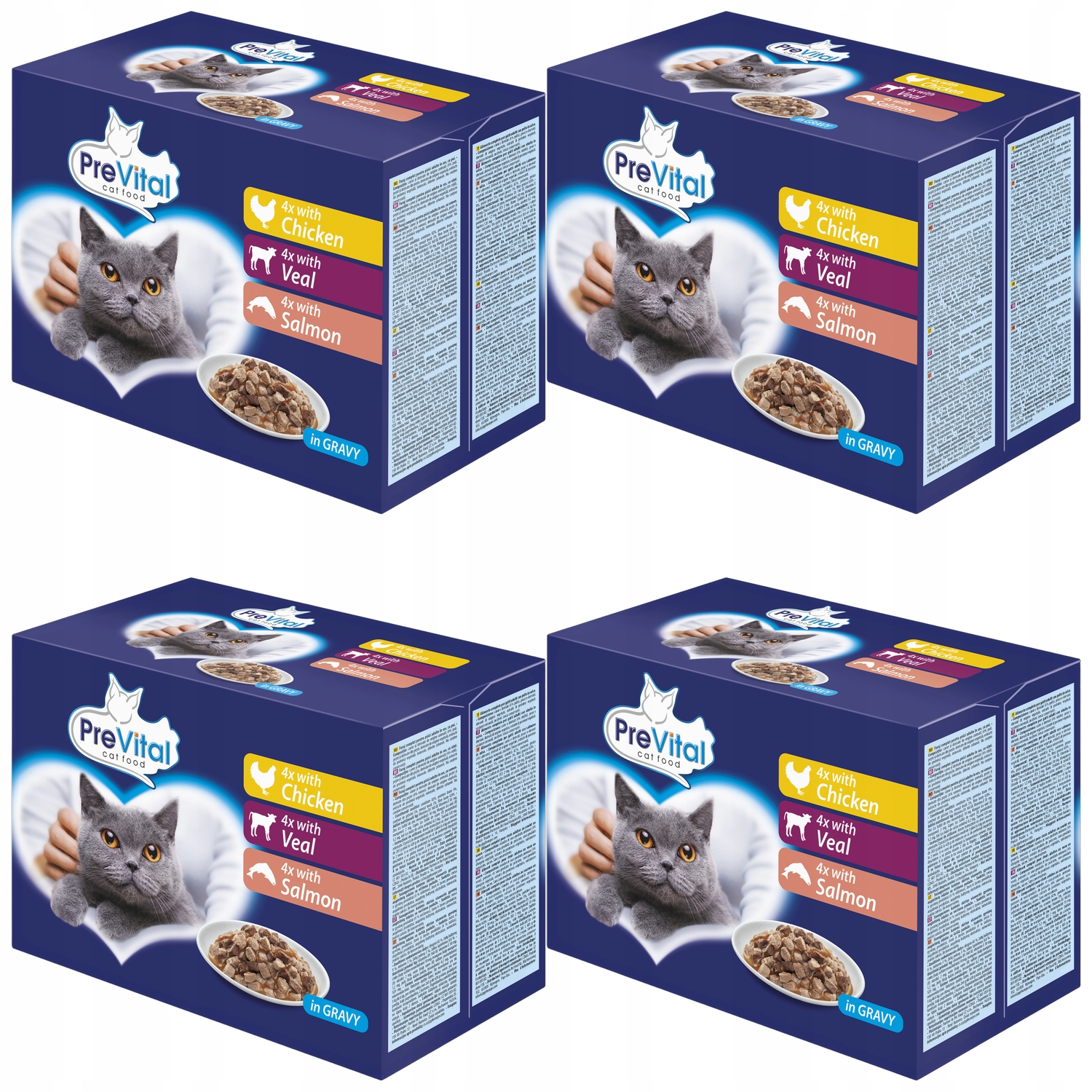 Prevital Kompletní krmivo pro kočky Sáčky pro kočky Mix omáček 100 g x 12 x 4