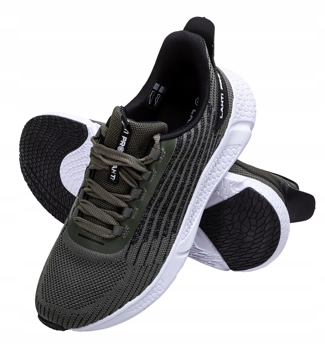 Półbuty z dzianiny bez podnoska lekkie 3D zielono czarne rozm 43 Lahti Pro