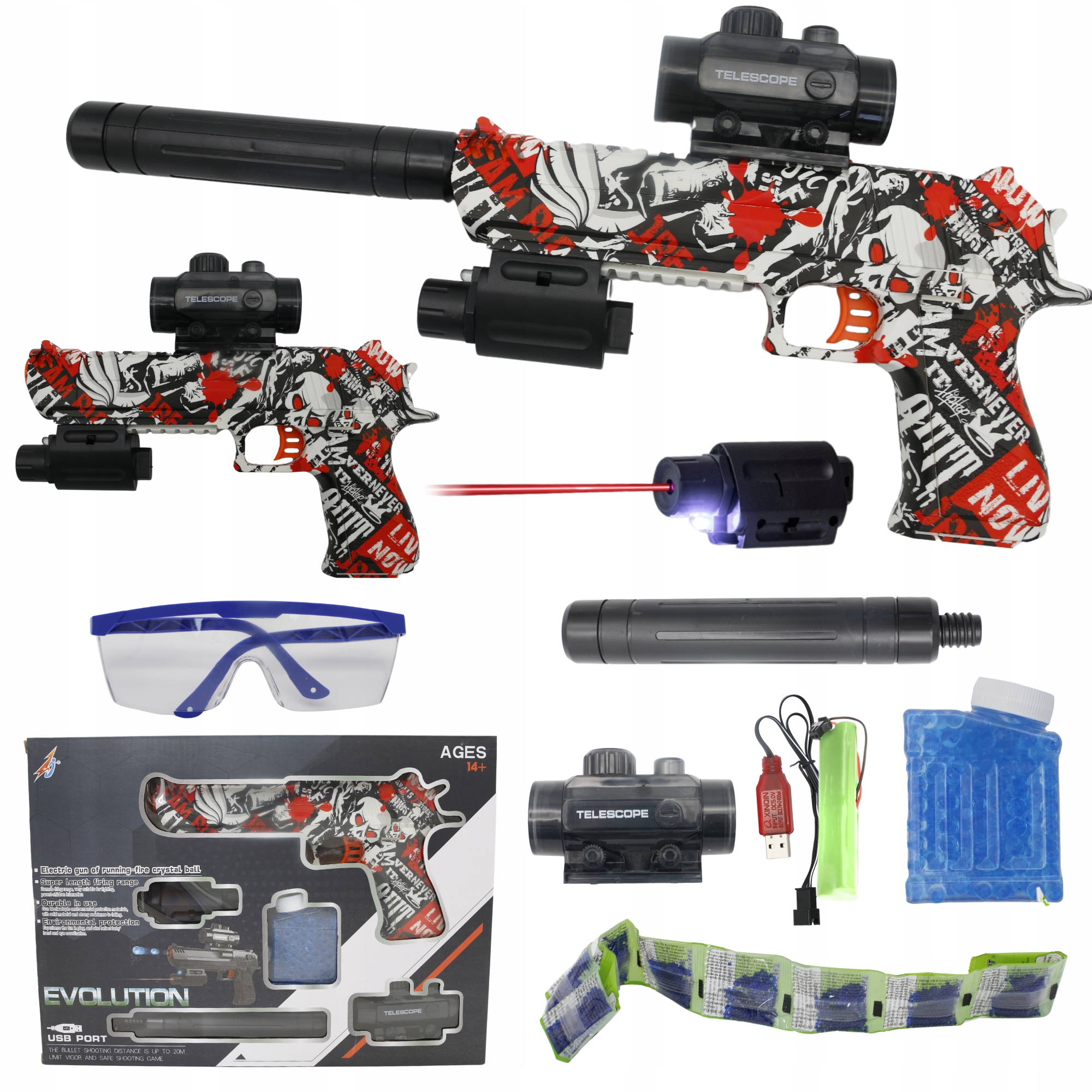 KARABIN PISTOLET MP AUTOMAT BEZPIECZNY DEAGLE KULKI ŻELOWE CS CS2 CS GO