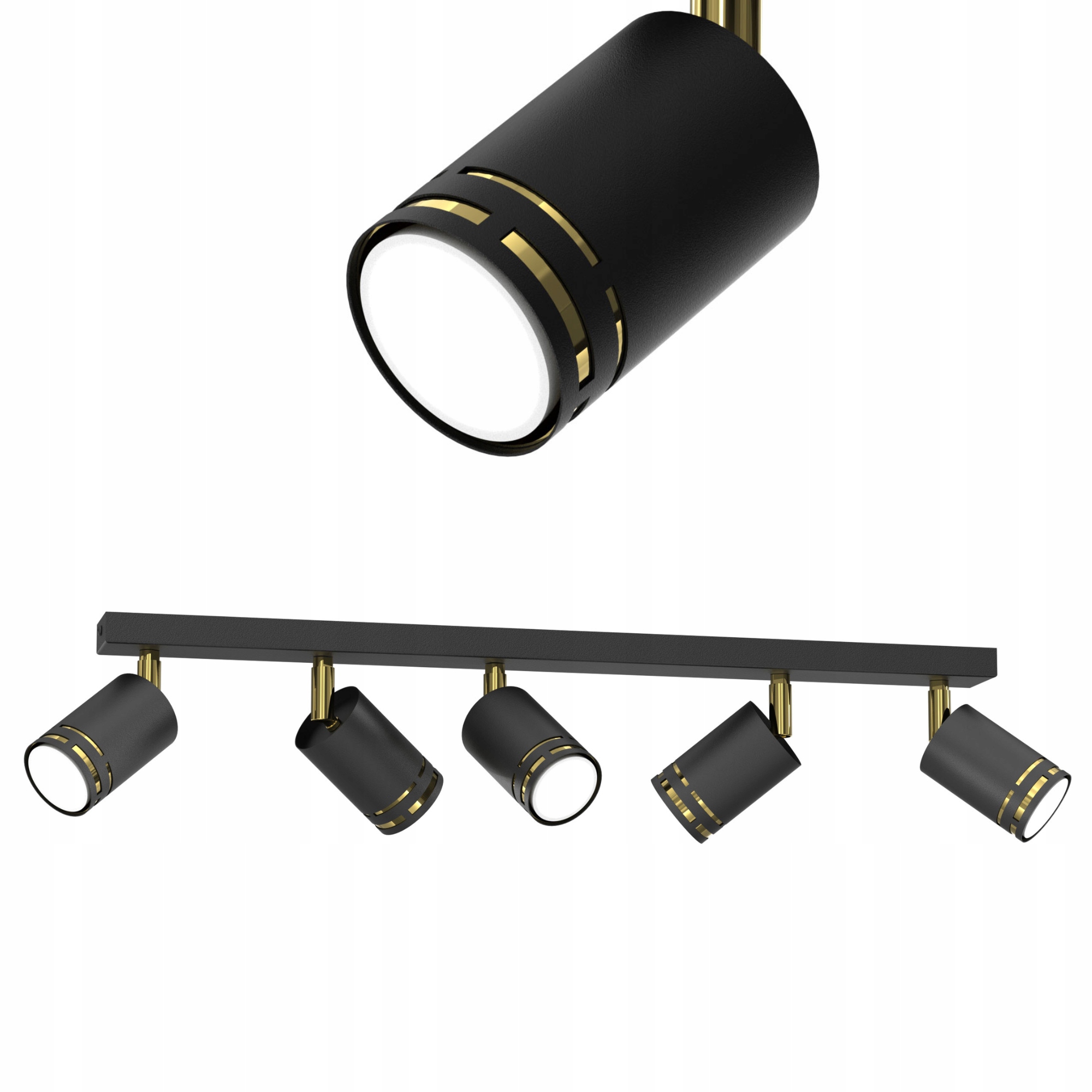 Stropné Svietidlo Čierny Zlatý Pohyblivý Led GU10 Poľsko Lampa Spot Reflektor