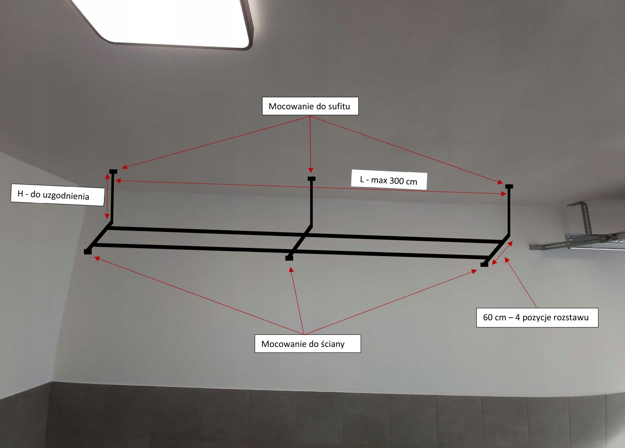 SUFITOWY regal wieszak stojak na opony kola felgi Weight with packaging 7 kg