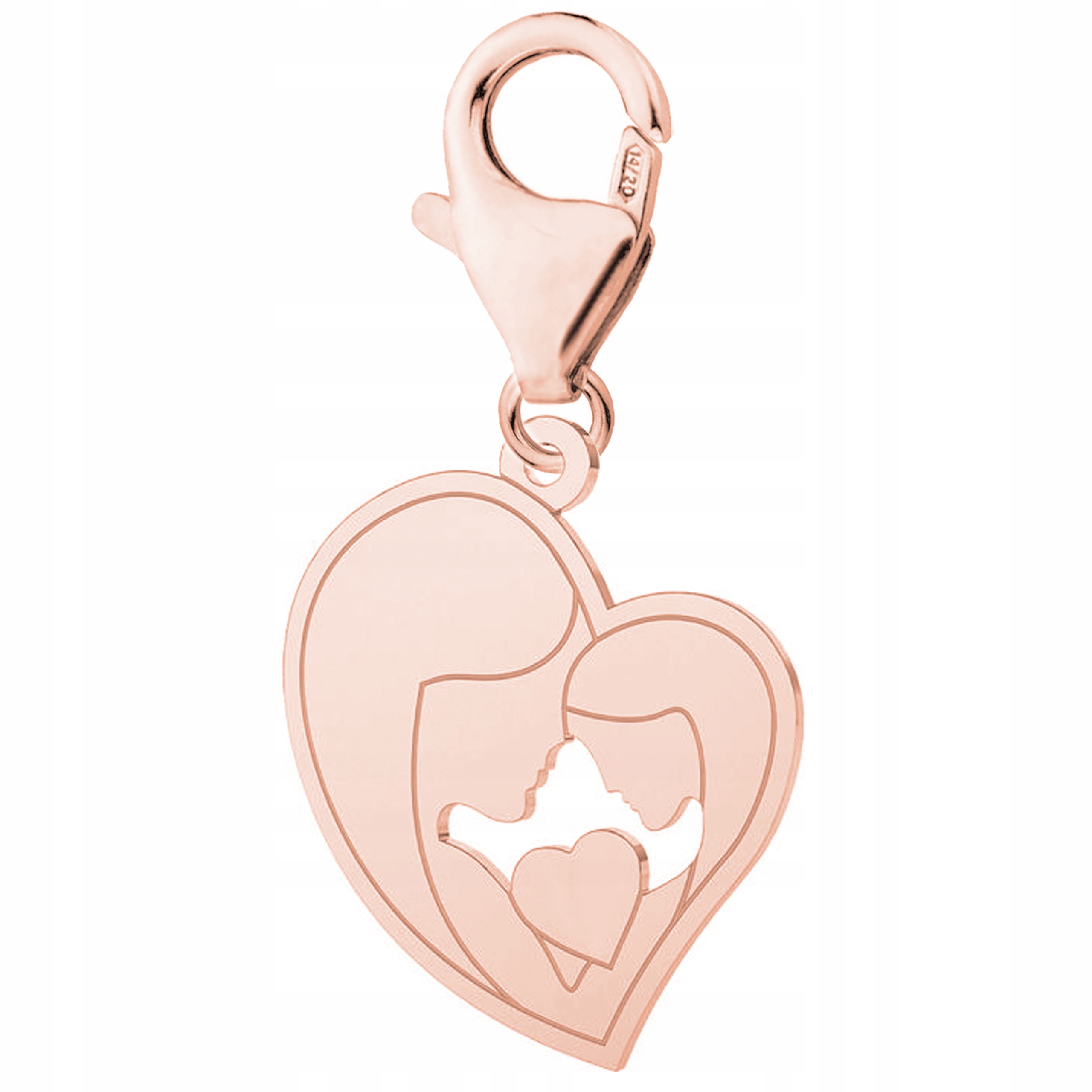 Přívěsek Pozlacená matka s dcerou Rodina Family Srdce Srdíčko Stříbro 925