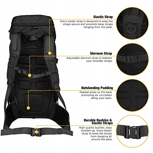 MARDINGTOP Plecak Taktyczny 50L Dla Dorosłych Trekking Outdoor Turystyka — miniatura 5