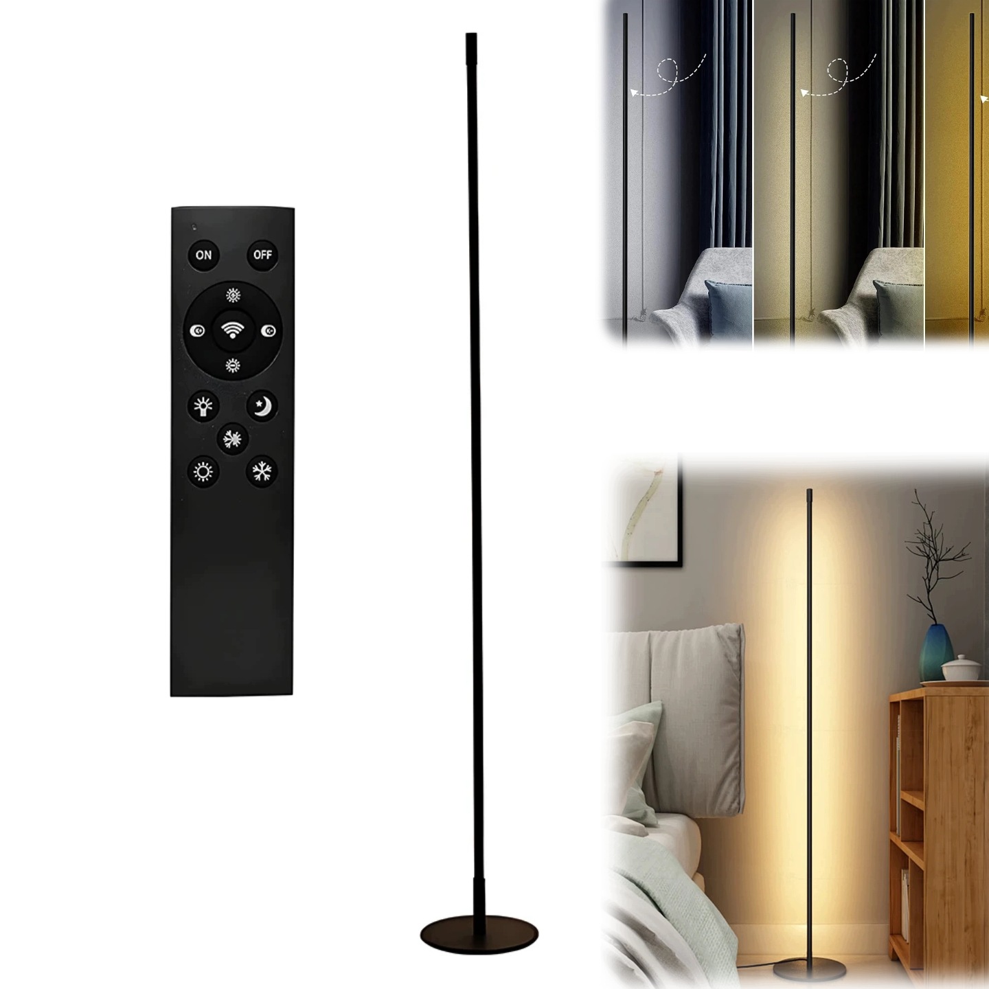 Stojací Led lampa 146 cm, stmívatelná, moderní podlahová
