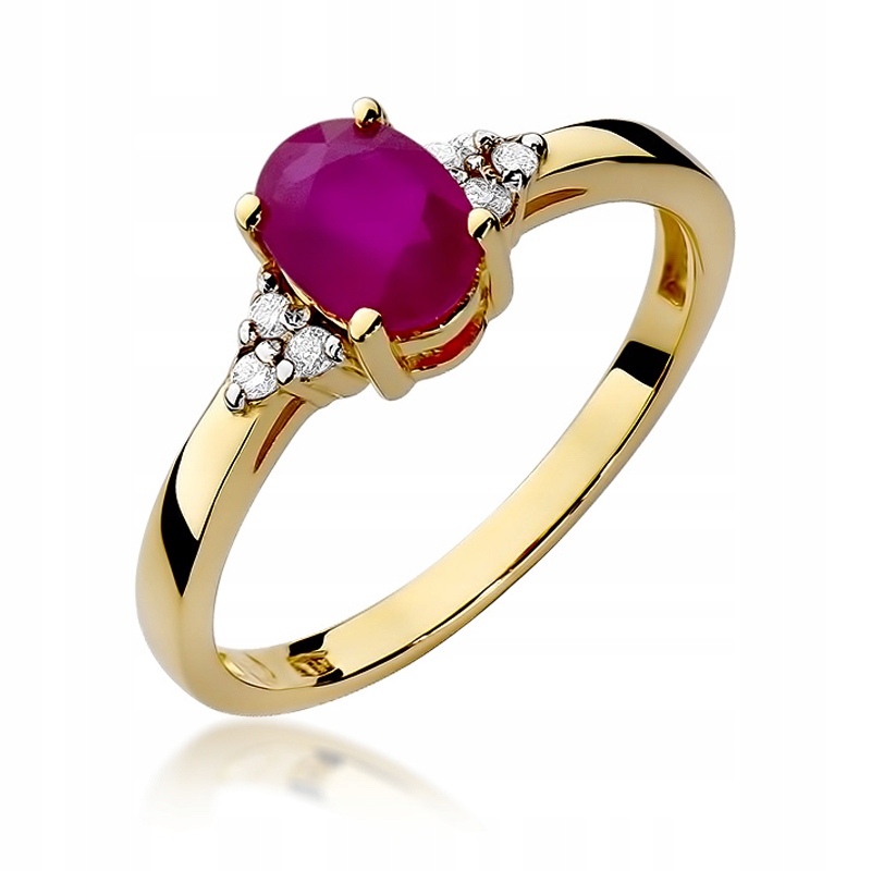 Zlatý Prstýnek 585 Rubín 1,00 ct