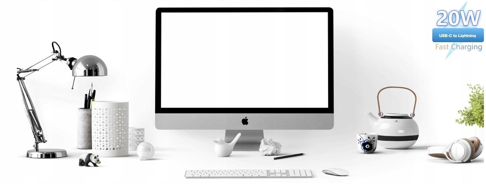 SZYBKA ŁADOWARKA 20W USB C iPhone Apple ZESTAW Z KABLEM Kolor biały