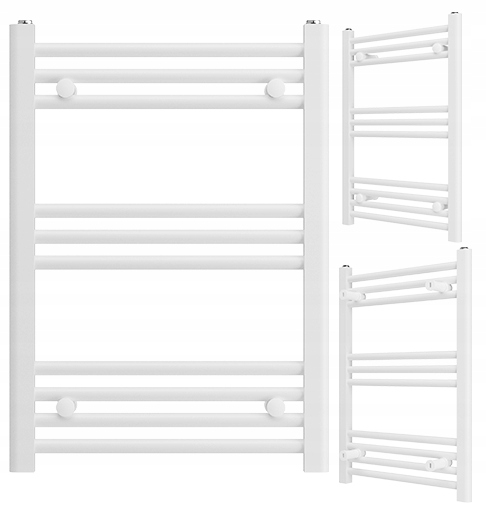 Bílý Koupelnový Žebříkový Radiátor 50x70 cm Radiátor Montáž 180° Breno