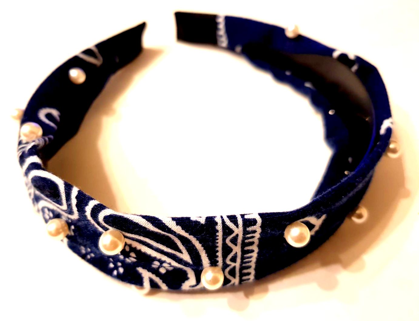 

Opaska Do Włosów Szeroka Bandana Perełki Kolory