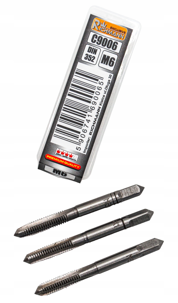 GWINTOWNIK M6 HSS GWINT M6 x 1,0 mm. KOMPLET 3 SZT