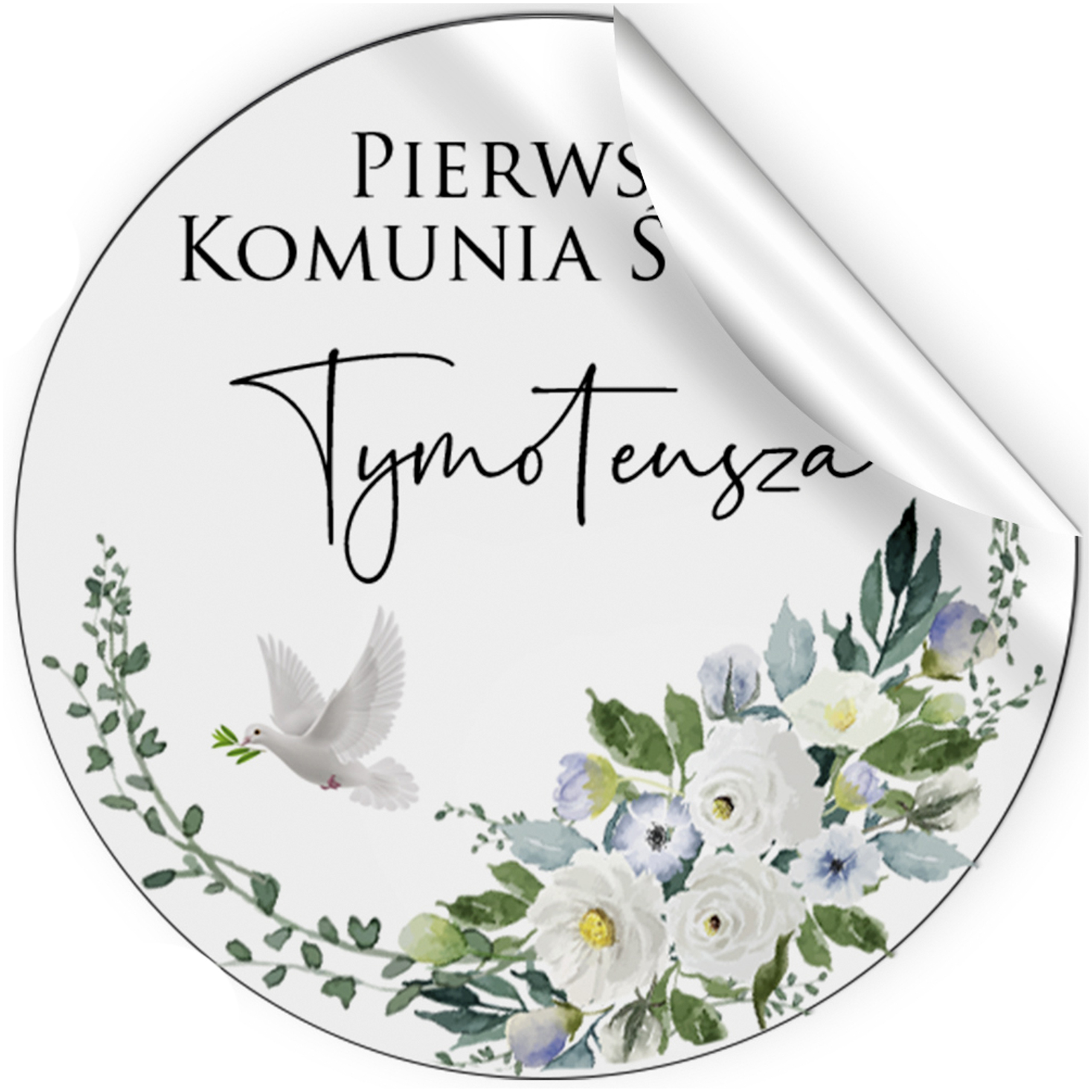 PIERWSZA KOMUNIA PRZYJĘCIE - NAKLEJKI LIZAKI MIÓD CIASTO DLA GOŚCI [107_6]