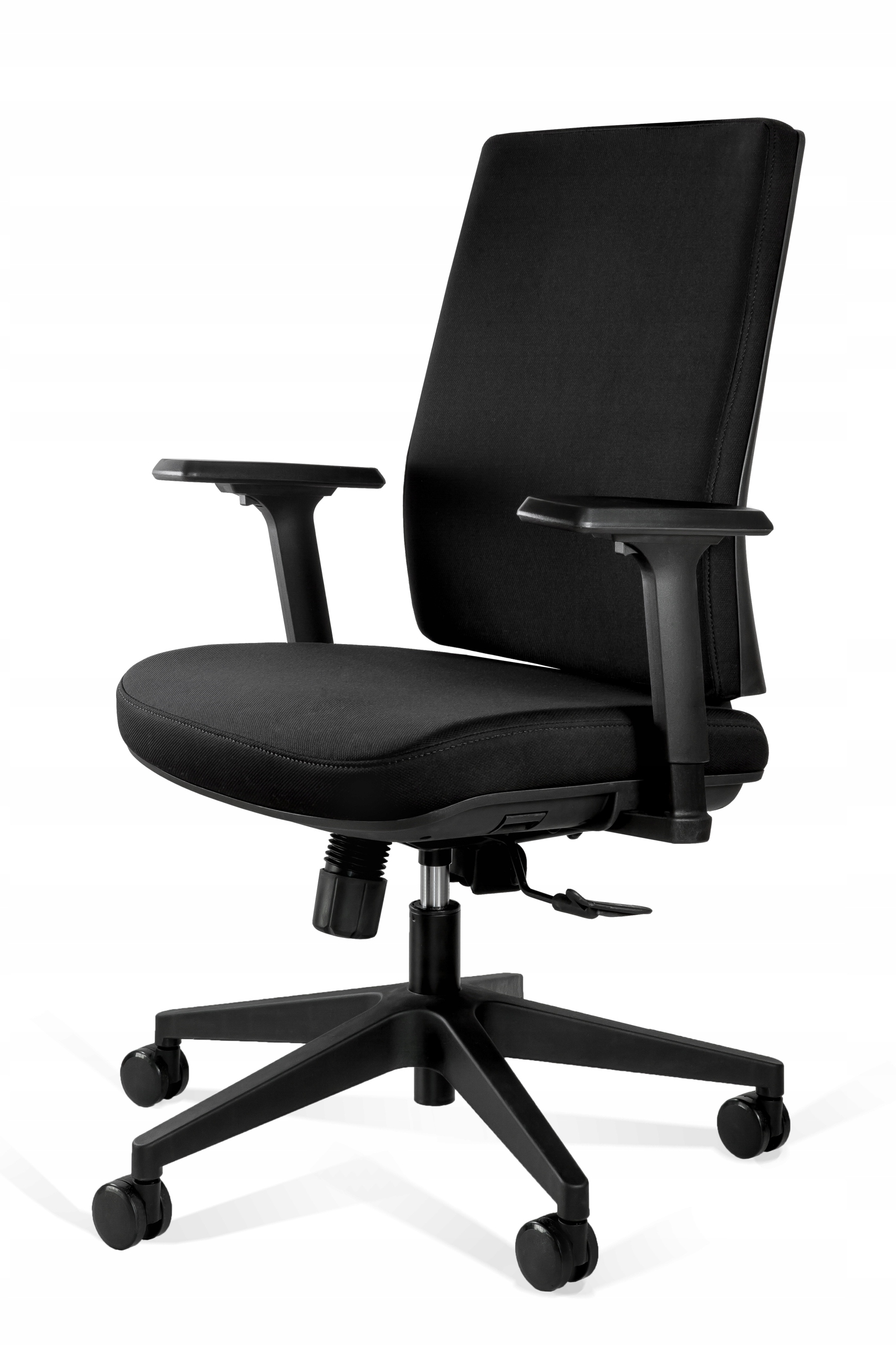 Krzesło Obrotowe Shell Low Czarne Unique Biurowe Ergonomiczne Tkanina