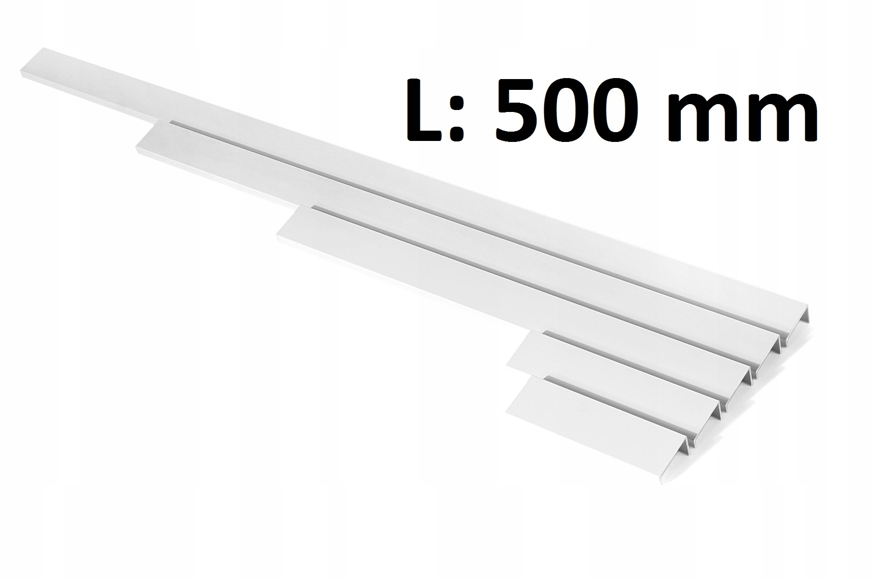 

Uchwyt krawędziowy prosty biały mat L500